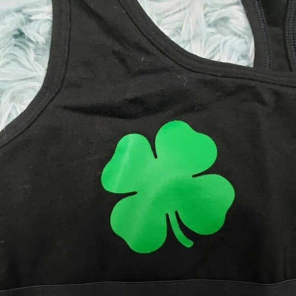 Victoria's Secret PINK Logo Cotton Bra Top St Patricks Shamrock XS - Picture 3 of 4
